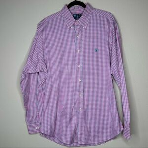 Polo Ralph Lauren Men’s Button Down Shirt Pink Checkered‎ Classic Fit Size 16.5